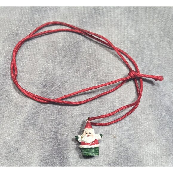 Dainty Christmas Themed Santa Pendant Necklace - Picture 6 of 6
